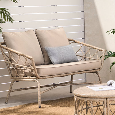 Espace de détente pour le jardin: tissage et eau - revêtement, l 48,50 po x H 28,25 po x P 28,75 po, assemblage requis, capacité de charge de 600 lb, coussins imperméables pour terrasse au frais, poids de 48,5 po
