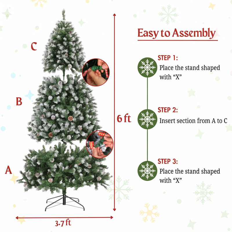 6 H Christmas Tree, 7.5ft