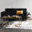 Halfmoon Coffee Table in Black Oak and Gold Iron-2110301479