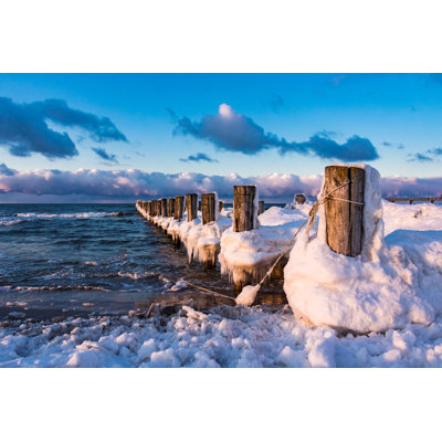 Groyne On Baltic Sea by RicoK69 - Wrapped Canvas Print