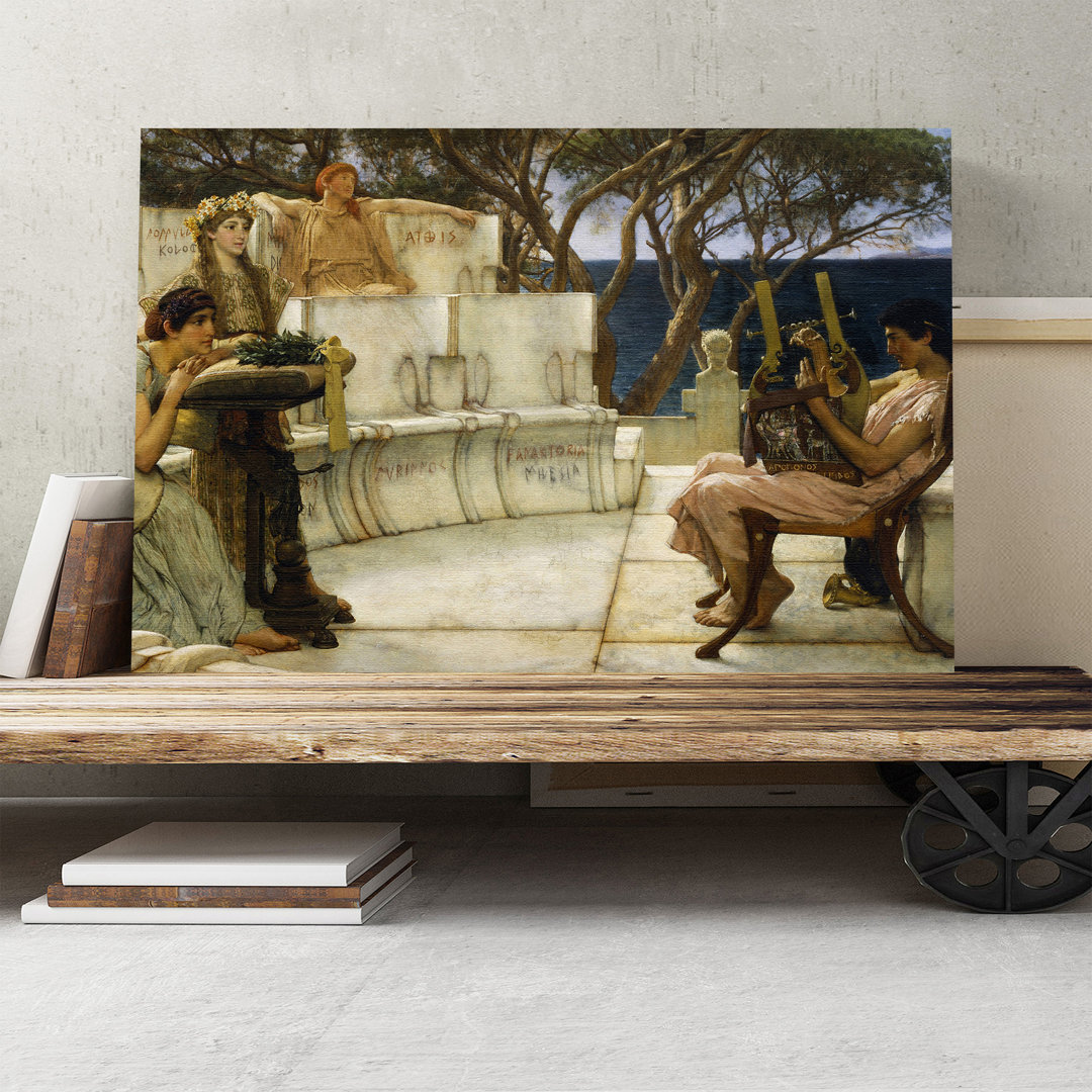Sappho and Alcaeus by Lawrence Alma-Tadema - Wrapped Canvas