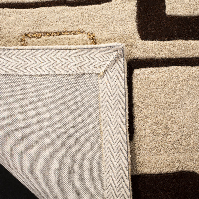 Hand Tufted Wool And Viscose Rug, Rectangle 5' X 8'