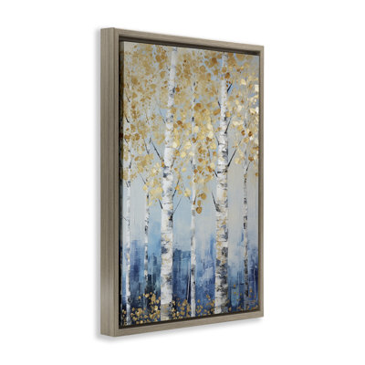 Toile flottante encadrée Autumnal Birch Forest par Roozbeh Bahramali
