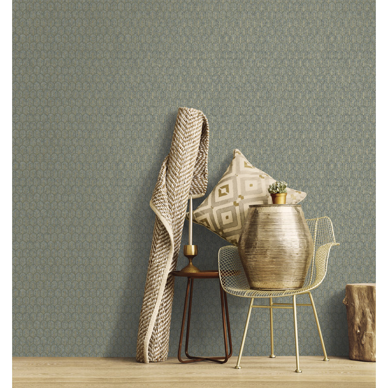 Lustre Geo Arch Wallpaper Roll, Teal