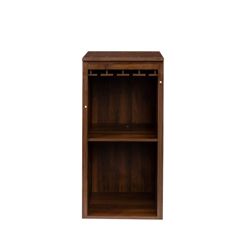 Brown Walnut Colour Modular Wine Cabinet - Display Your And Decor Bar With Storage Stylish For Dining Area