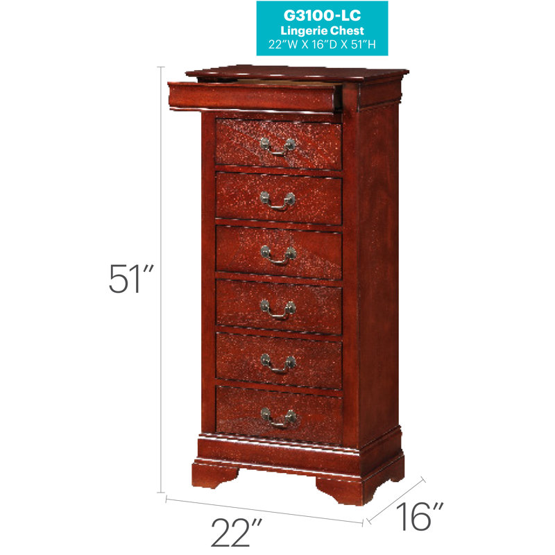 Citronelle 7 Drawer Lingerie Chest, Cherry