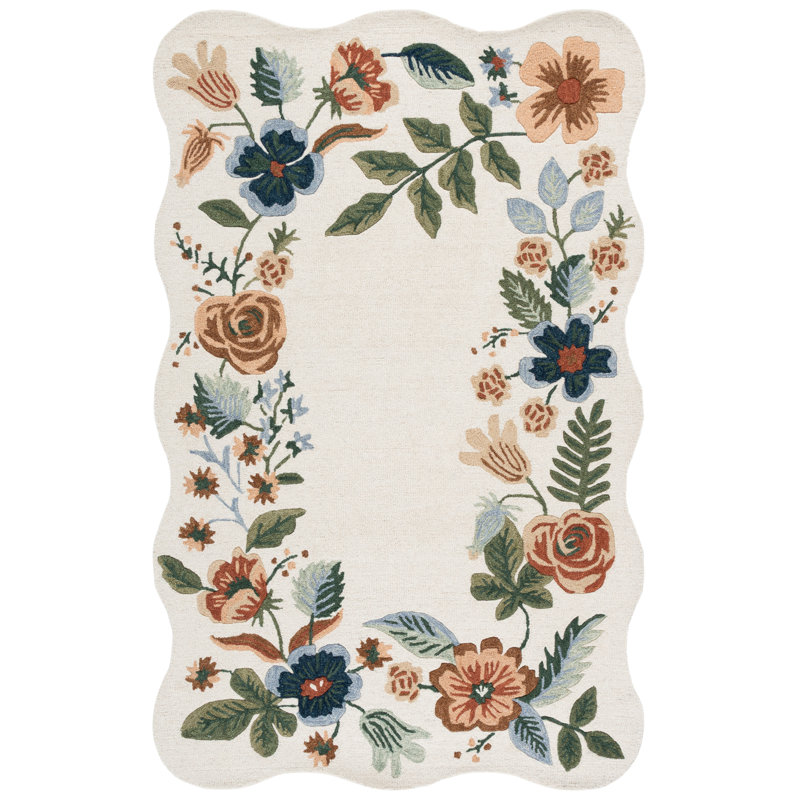 Jardin 772 Hand Tufted 80% Wool; 20% Cotton Floral Rug, 5'-0" X 8'-0" Rectangle
