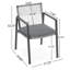 2 fauteuils d'extérieur - construction en aluminium + corde pour patio, cour, bord de piscine, coussin de balcon inclus