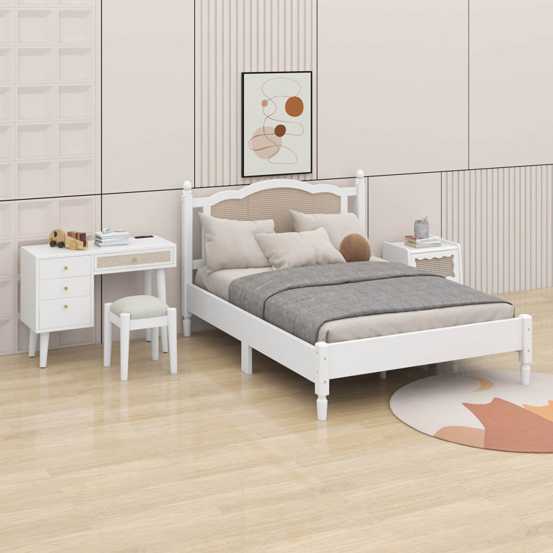 Ensemble de chambre à coucher 3 pièces avec cadre de lit, Double
