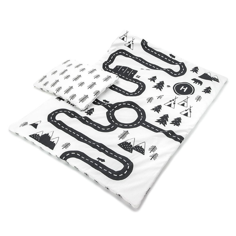 Lyra Cotton Graphic Print & Text Duvet Cover Set with Pillowcases