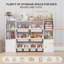 Rangement pour jouets pour enfants avec bibliothèque, 8 bacs amovibles, 4 tablettes ouvertes et 2 armoires de rangement