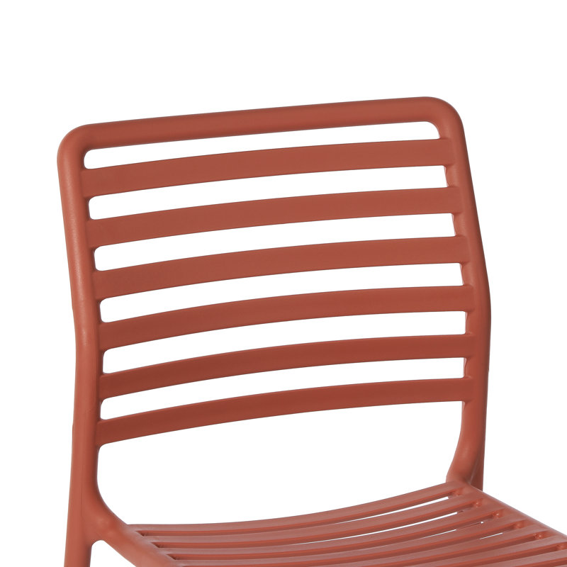 6-Person Outdoor Rectangular Dining Set, Red