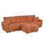 Canapé modulaire de 110 po, en forme de L avec siège très grand, conception à tirette, repose-pieds mobile, mousse haute densité, combinaison libre, structure en métal et en bois robuste, tissu bouclé