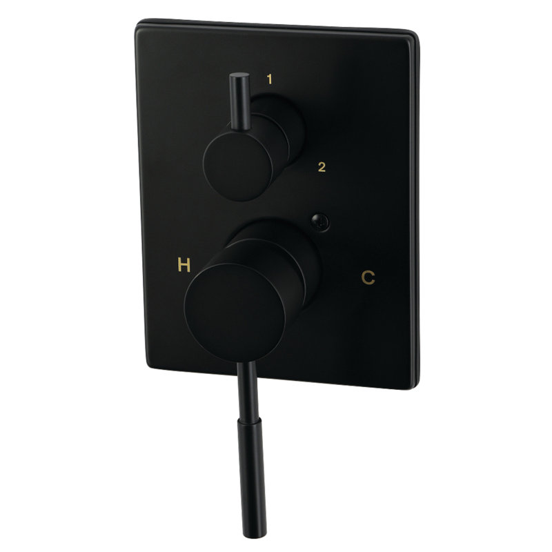 Kingston Brass Concord Pressure Balanced Shower Valve Trim Kit with 3-Way Diverter - Valve Included, Matte Black