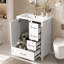 Meuble-lavabo autoportant de 30 po avec lavabo en céramique et tiroirs de rangement, blanc-224752338-224752339
