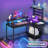 Top S Steel Computer Desk with Built-In Electrical Outlet-405280807-405280803