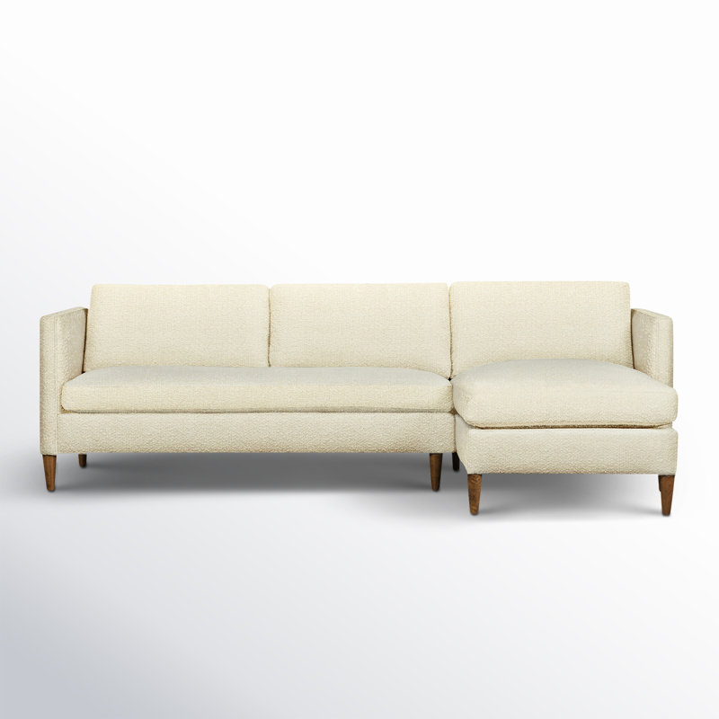 Canapé modulaire 2 pièces Clifford, Accoudoir à droite (vu de face), Tissu performance bouclé Davis Pearl