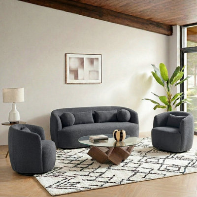 3 - Piece Boucle Living Room Set