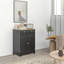Sideboard Buffet, 2-Drawer/Adjustable Shelf, Solid Wood Top for Kitchen - Distressed Black
