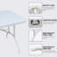 Table pliante 6 pi, table en plastique portable pour le camping, les pique-niques, les fêtes