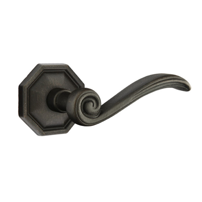 Levier de porte avec rosette Medici, Bronze moyen, Droite