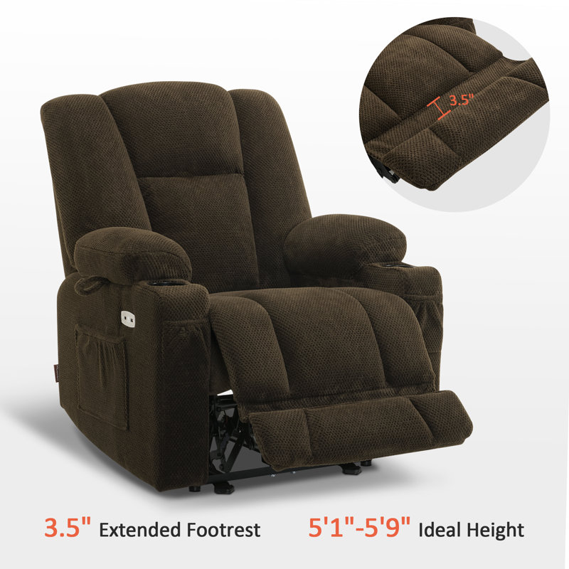 Fauteuil inclinable Elidad, Tissu brun