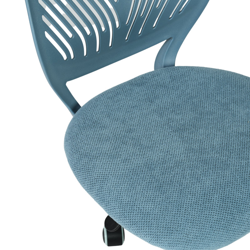 Hashtag Home Valerii Office Chair, Light Blue, Microfiber / Microsuede