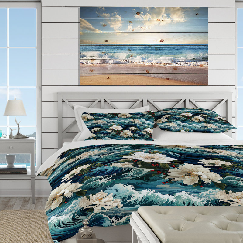 Literie Oceanic Dreamscape, Housse de couette pour très grand lit et 2 très
