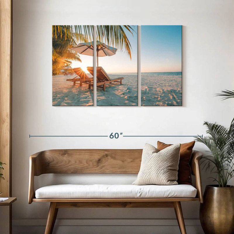 Plage de sable Gillard aux Maldives, H 28 po x l 45 po