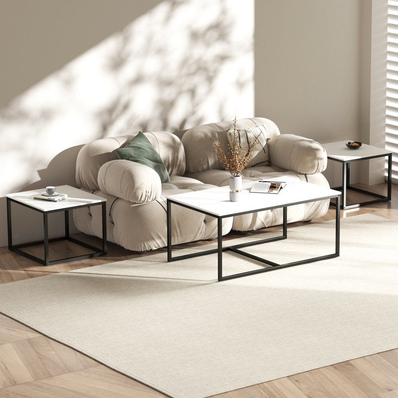 3-Piece Nesting Coffee Table Set, white