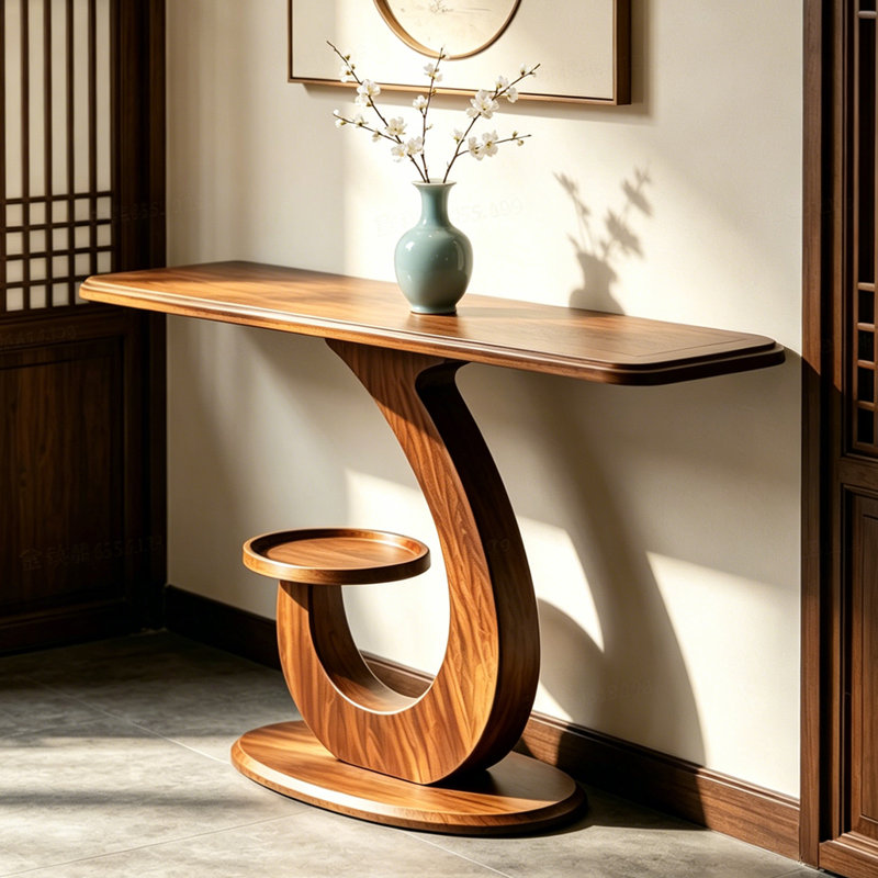 Nouvelle console en bois de style chinois, 35.4" H x 55" W x 13.7" D
