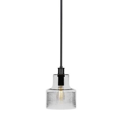 Luminaire suspendu 1 lumière Boutin illustré avec verre de 7,5 po