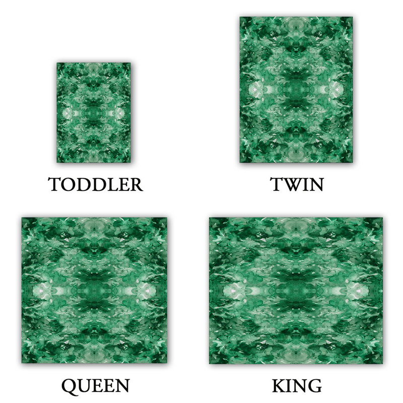 Ensemble de housse de couette Tie Dye Helix, 1 housse simple + 1 taie standard, Vert