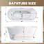 Baignoire autoportante en acrylique avec trop-plein et bonde escamotable en chrome, certifiée Cupc