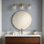 Applique à trois lumières pour meuble-lavabo à bras en verre transparent en laiton satiné