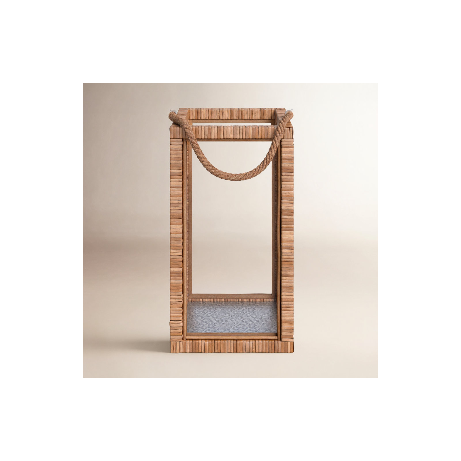 Willow Rattan Lantern, 18.5" H x 11.25" W x 11.25" D