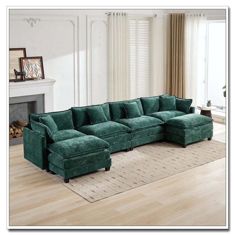 Canapé modulaire moderne 4 places Cloud, Vert