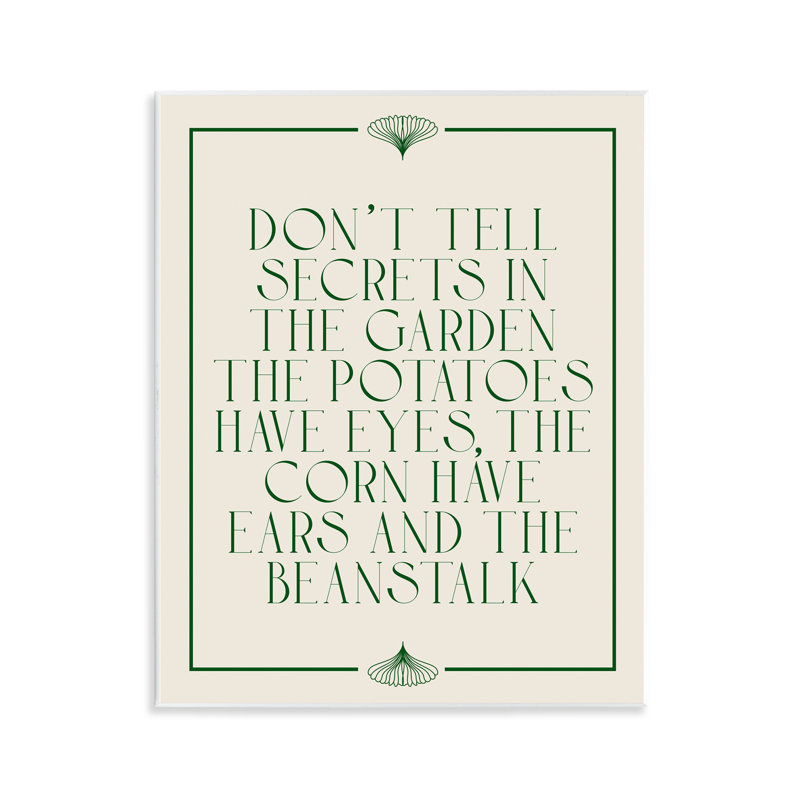  Funny Gardener Secrets Wall Plaque Art by Daphne Polselli