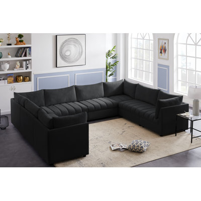 Hertling Velvet U-Shaped Sectional Reversible