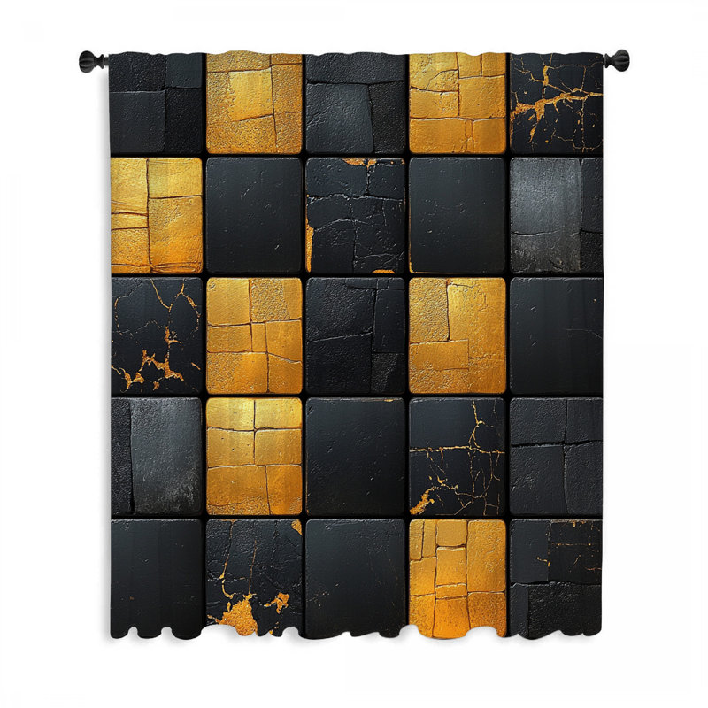 Rideaux de fenêtre Golden Tiles, 1, 50" W x 96" L