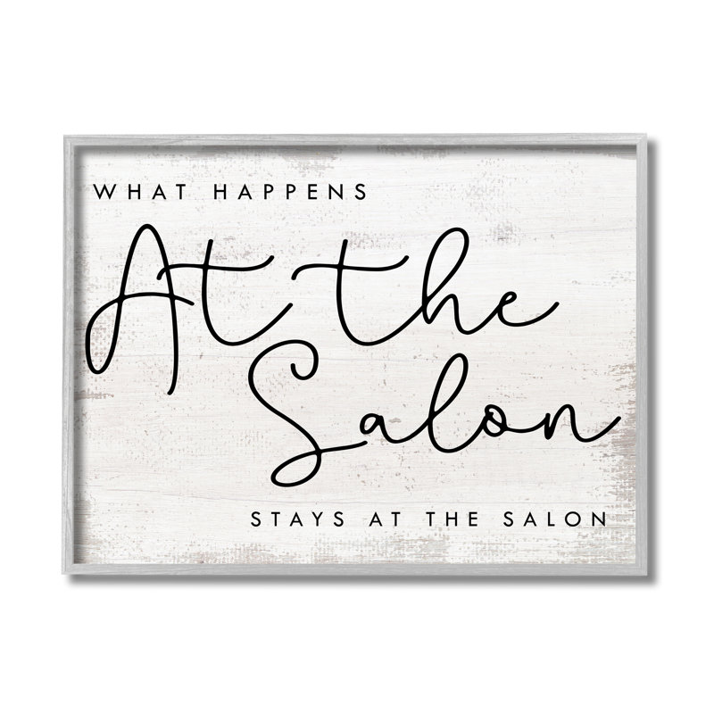«What Happens At The Salon» Beauty Sentiments, Estampe numérique Farmhouse, H 11 po x l 14 po x P 1,5 po