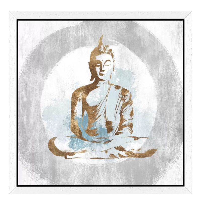 Buddhist II 1 Piece Wall Art on Canvas, 93.98 cm H x 93.98 cm W, White Framed