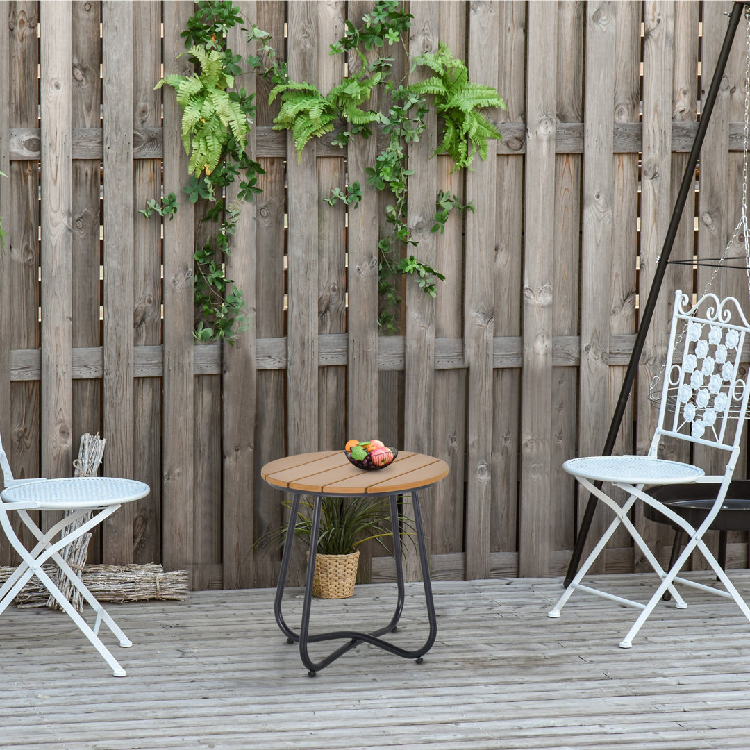 Kankakee Round Wood Metal Outdoor Side Table , 49cm cm W 49cm cm D