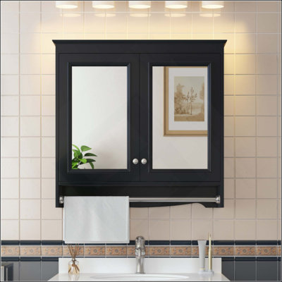 Armoire de toilette 3 en 1, armoire à pharmacie murale avec tablettes réglables et portes à fermeture en douceur, miroir haute définition avec rangement pour meuble-lavabo de salle de bain