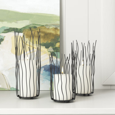 Ensemble de porte-votives en fer 3 pièces