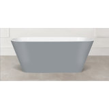 Painted Vetralla 58-3/4" X 29-2/8" Freestanding Soaking Bathtub In Volcanic Limestone With No Overflow Hole