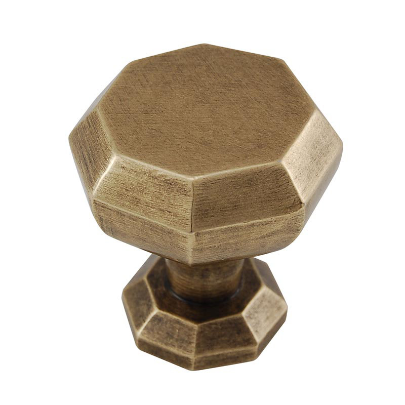 Archimedes Geometric Knob, 1.25" L x 1.25" W, Antique Brass