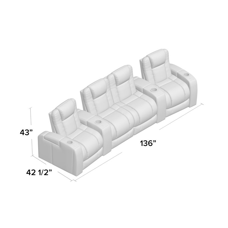 Sièges configurables home theater (rangée de 4), Cerise luxueuse