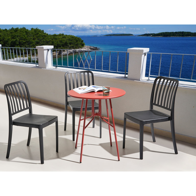 Round 4 - Person 64Cm L Outdoor Bistro Table, Red