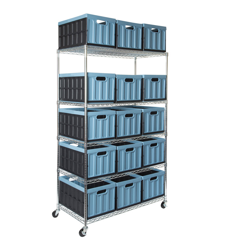 UltraDurable 5-Tier Chrome Steel Wire Shelving, 48" x 24" x 72"